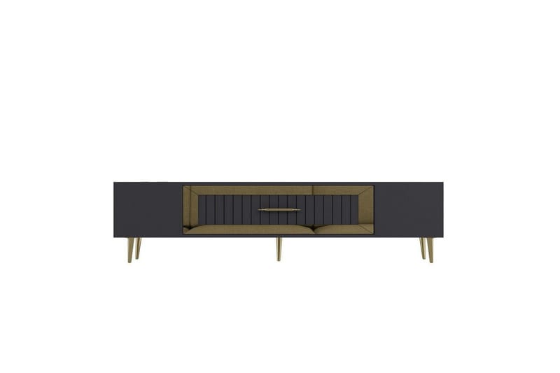 Anira TV-benk 150 cm, Antrasitt/Gull