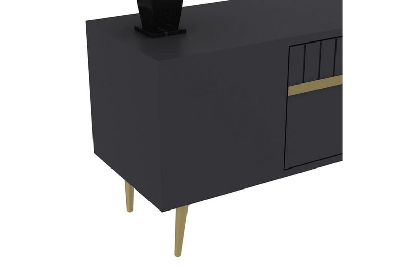 Anira TV-benk 150 cm - Antrasitt/Gull - Møbler - TV- & Mediamøbler - TV benk & mediabenk