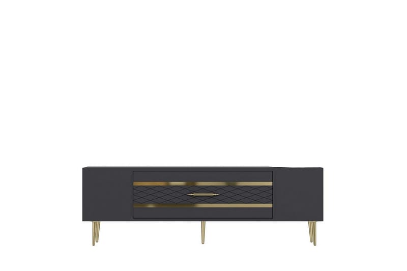 Anira TV-benk 150 cm, Antrasitt/Gull