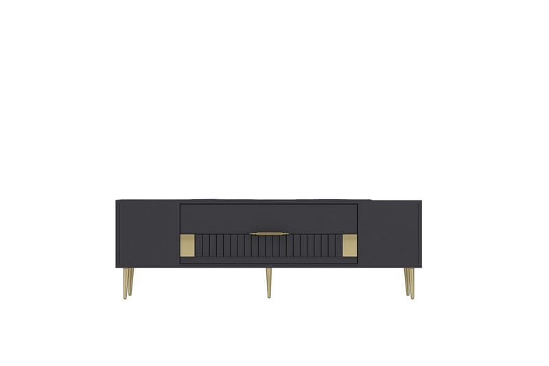Anira TV-benk 150 cm, Antrasitt/Gull
