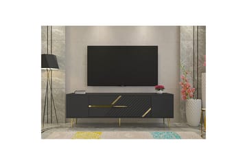 Anira TV-benk 150 cm - Antrasitt/Gull - Møbler - TV- & Mediamøbler - TV benk & mediabenk