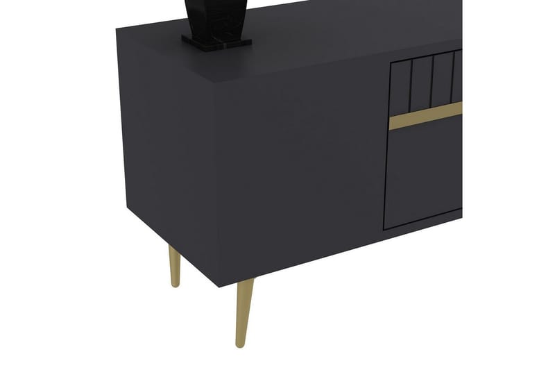 Anira TV-benk 150 cm - Antrasitt/Gull - Møbler - TV- & Mediamøbler - TV benk & mediabenk