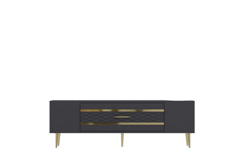 Anira TV-benk 150 cm - Antrasitt/Gull - Møbler - TV- & Mediamøbler - TV benk & mediabenk