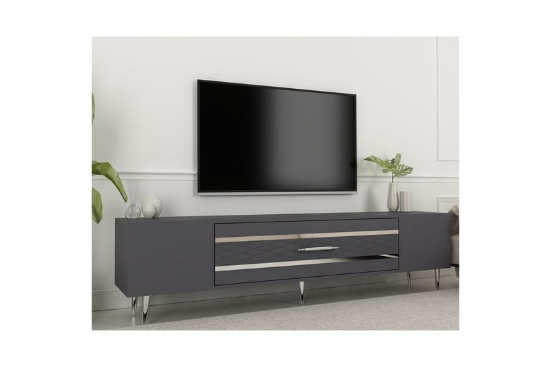 Anira TV-benk 150 cm - Antrasitt/Sølv - Møbler - TV- & Mediamøbler - TV benk & mediabenk