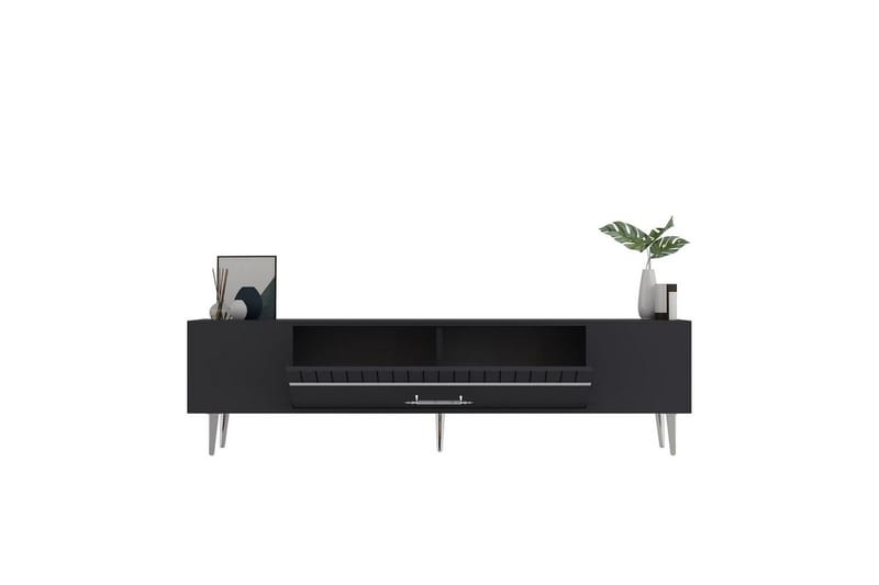 Anira TV-benk 150 cm - Antrasitt/Sølv - Møbler - TV- & Mediamøbler - TV benk & mediabenk