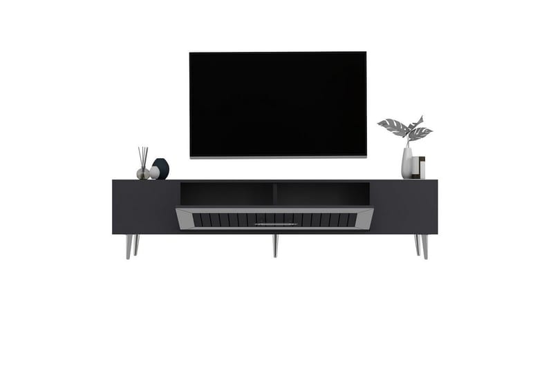 Anira TV-benk 150 cm - Antrasitt/Sølv - Møbler - TV- & Mediamøbler - TV benk & mediabenk