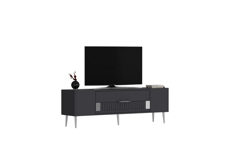 Anira TV-benk 150 cm - Antrasitt/Sølv - Møbler - TV- & Mediamøbler - TV benk & mediabenk