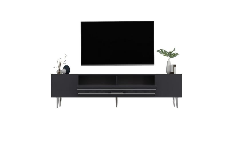 Anira TV-benk 150 cm - Antrasitt/Sølv - Møbler - TV- & Mediamøbler - TV benk & mediabenk