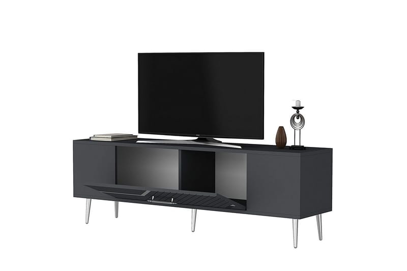 Anira TV-benk 150 cm - Antrasitt/Sølv - Møbler - TV- & Mediamøbler - TV benk & mediabenk