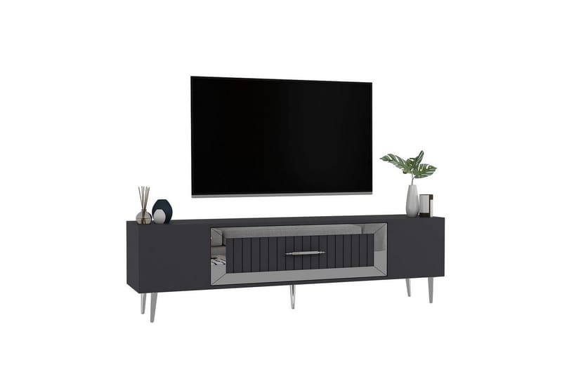 Anira TV-benk 150 cm - Antrasitt/Sølv - Møbler - TV- & Mediamøbler - TV benk & mediabenk