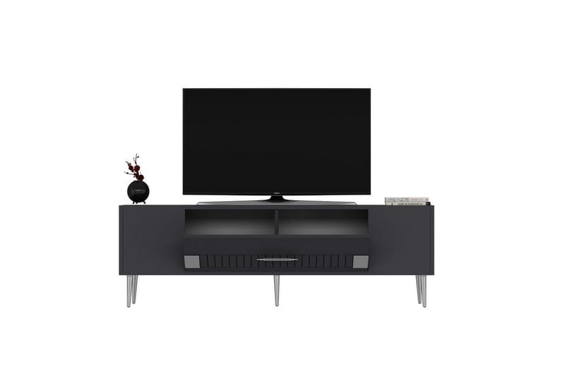 Anira TV-benk 150 cm - Antrasitt/Sølv - Møbler - TV- & Mediamøbler - TV benk & mediabenk