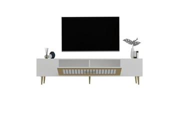 Anira TV-benk 150 cm - Hvit/Gull - Møbler - TV- & Mediamøbler - TV benk & mediabenk