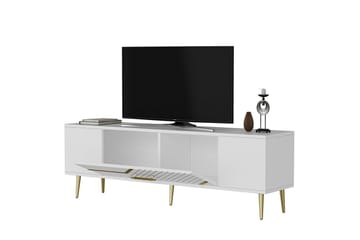 Anira TV-benk 150 cm - Hvit/Gull - Møbler - TV- & Mediamøbler - TV benk & mediabenk