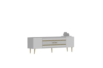 Anira TV-benk 150 cm - Hvit/Gull - Møbler - TV- & Mediamøbler - TV benk & mediabenk