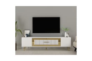 Anira TV-benk 150 cm - Hvit/Gull - Møbler - TV- & Mediamøbler - TV benk & mediabenk