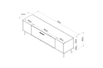 Anira TV-benk 150 cm - Hvit/Gull - Møbler - TV- & Mediamøbler - TV benk & mediabenk