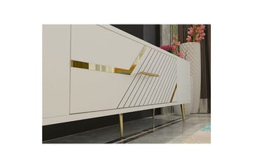 Anira TV-benk 150 cm - Hvit/Gull - Møbler - TV- & Mediamøbler - TV benk & mediabenk