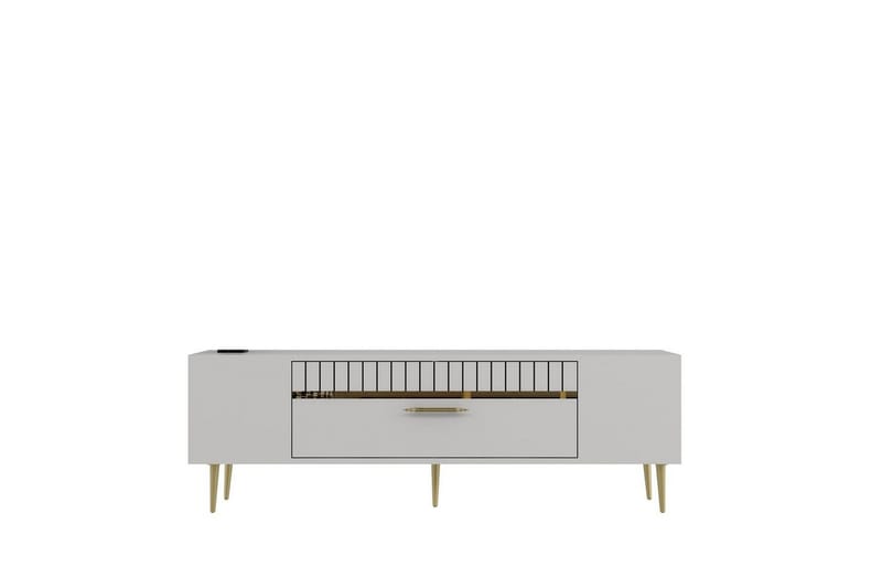 Anira TV-benk 150 cm - Hvit/Gull - Møbler - TV- & Mediamøbler - TV benk & mediabenk