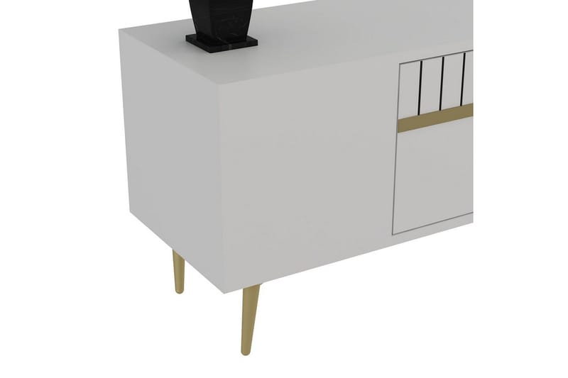 Anira TV-benk 150 cm - Hvit/Gull - Møbler - TV- & Mediamøbler - TV benk & mediabenk
