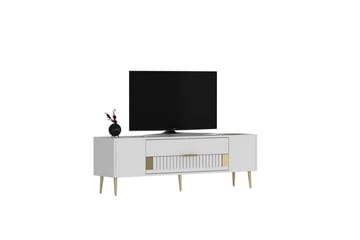 Anira TV-benk 150 cm - Hvit/Gull - Møbler - TV- & Mediamøbler - TV benk & mediabenk