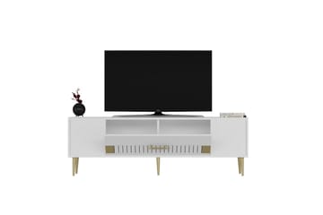 Anira TV-benk 150 cm - Hvit/Gull - Møbler - TV- & Mediamøbler - TV benk & mediabenk