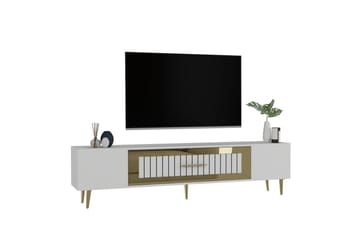 Anira TV-benk 150 cm - Hvit/Gull - Møbler - TV- & Mediamøbler - TV benk & mediabenk