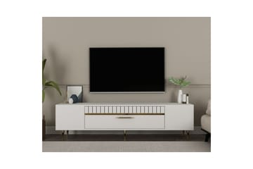 Anira TV-benk 150 cm - Hvit/Gull - Møbler - TV- & Mediamøbler - TV benk & mediabenk