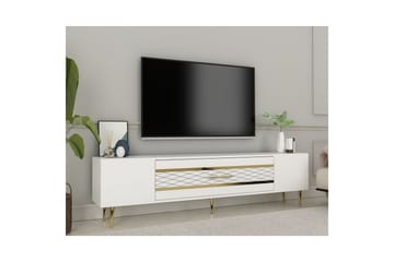 Anira TV-benk 150 cm - Hvit/Gull - Møbler - TV- & Mediamøbler - TV benk & mediabenk