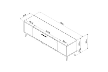 Anira TV-benk 150 cm - Hvit/Gull - Møbler - TV- & Mediamøbler - TV benk & mediabenk