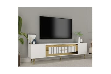 Anira TV-benk 150 cm - Hvit/Gull - Møbler - TV- & Mediamøbler - TV benk & mediabenk