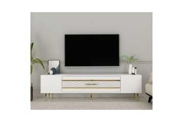 Anira TV-benk 150 cm - Hvit/Gull - Møbler - TV- & Mediamøbler - TV benk & mediabenk
