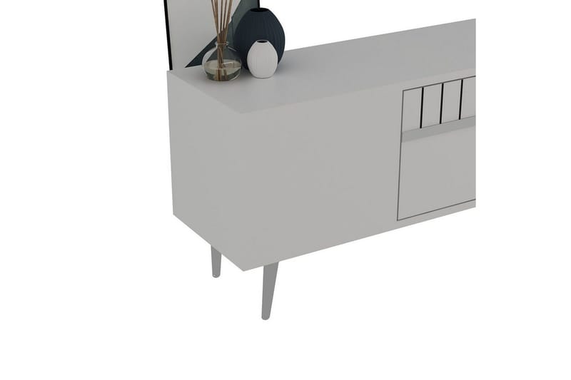 Anira TV-benk 150 cm - Hvit/Sølv - Møbler - TV- & Mediamøbler - TV benk & mediabenk