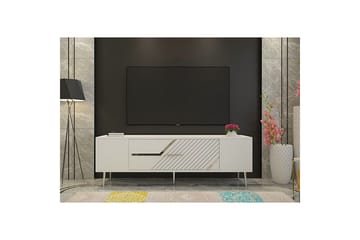 Anira TV-benk 150 cm - Hvit/Sølv - Møbler - TV- & Mediamøbler - TV benk & mediabenk
