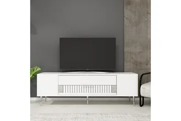 Anira TV-benk 150 cm - Hvit/Sølv - Møbler - TV- & Mediamøbler - TV benk & mediabenk