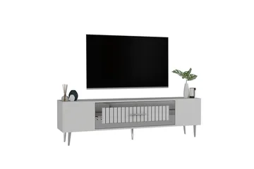 Anira TV-benk 150 cm - Hvit/Sølv - Møbler - TV- & Mediamøbler - TV benk & mediabenk