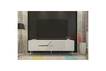 Anira TV-benk 150 cm - Hvit/Sølv - Møbler - TV- & Mediamøbler - TV benk & mediabenk