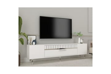 Anira TV-benk 150 cm - Hvit/Sølv - Møbler - TV- & Mediamøbler - TV benk & mediabenk