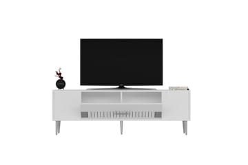Anira TV-benk 150 cm - Hvit/Sølv - Møbler - TV- & Mediam�øbler - TV benk & mediabenk