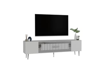 Anira TV-benk 150 cm - Hvit/Sølv - Møbler - TV- & Mediamøbler - TV benk & mediabenk