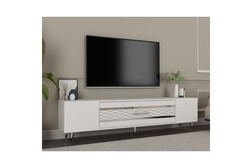 Anira TV-benk 150 cm - Hvit/Sølv - Møbler - TV- & Mediamøbler - TV benk & mediabenk