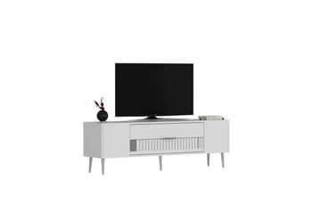 Anira TV-benk 150 cm - Hvit/Sølv - Møbler - TV- & Mediamøbler - TV benk & mediabenk