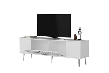 Anira TV-benk 150 cm - Hvit/Sølv - Møbler - TV- & Mediamøbler - TV benk & mediabenk