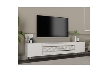 Anira TV-benk 150 cm - Hvit/Sølv - Møbler - TV- & Mediamøbler - TV benk & mediabenk