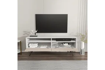 Anvor TV-benk 140 cm - Hvit/Beige - Møbler - TV- & Mediamøbler - TV benk & mediabenk