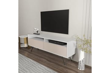 Anvor TV-benk 140 cm - Hvit/Beige - Møbler - TV- & Mediamøbler - TV benk & mediabenk