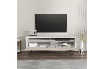 Anvor TV-benk 140 cm - Hvit/Beige - Møbler - TV- & Mediamøbler - TV benk & mediabenk