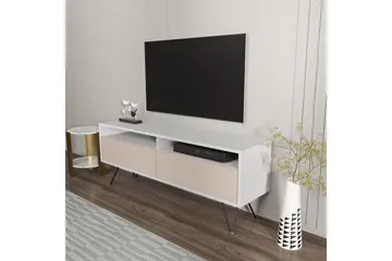Anvor TV-benk 140 cm - Hvit/Beige - Møbler - TV- & Mediamøbler - TV benk & mediabenk