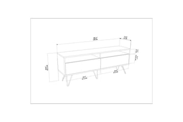 Anvor TV-benk 140 cm - Hvit/Sort - Møbler - TV- & Mediamøbler - TV benk & mediabenk