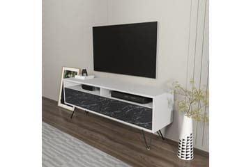 Anvor TV-benk 140 cm - Hvit/Sort - Møbler - TV- & Mediamøbler - TV benk & mediabenk