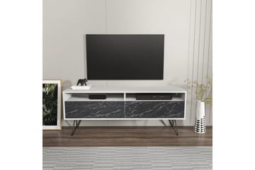 Anvor TV-benk 140 cm - Hvit/Sort - Møbler - TV- & Mediamøbler - TV benk & mediabenk